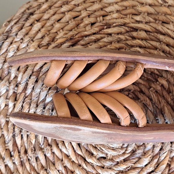 Madewell Womens‎ Addie Camel Brown Leather Multi-Strap Slide Sandals S-7.5 - Picture 8 of 10